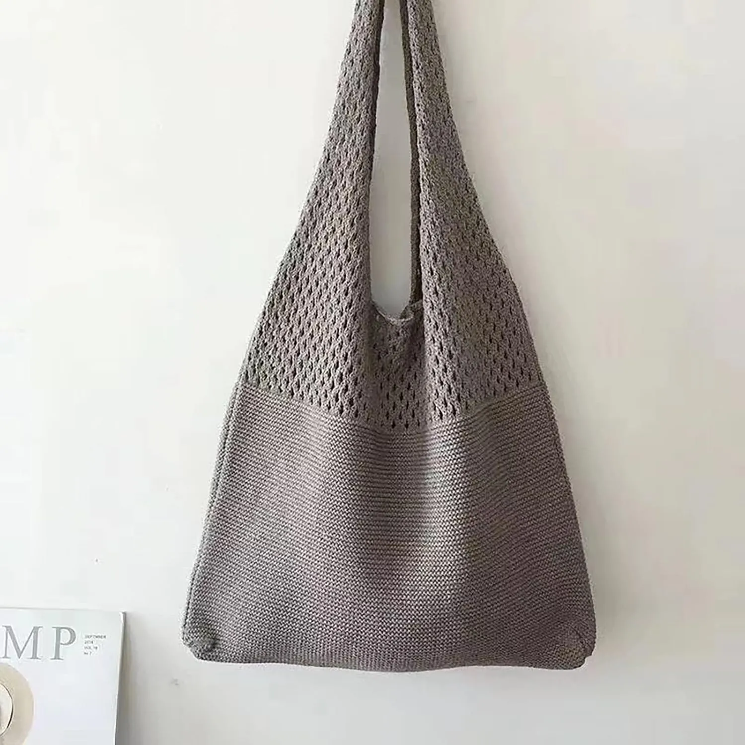 Handbag Under the Arm Purses Women's Spring/Summer Portable Retro Hollow Knitted Handheld One Shoulder Vest Bag
