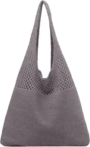 Handbag Under the Arm Purses Women's Spring/Summer Portable Retro Hollow Knitted Handheld One Shoulder Vest Bag