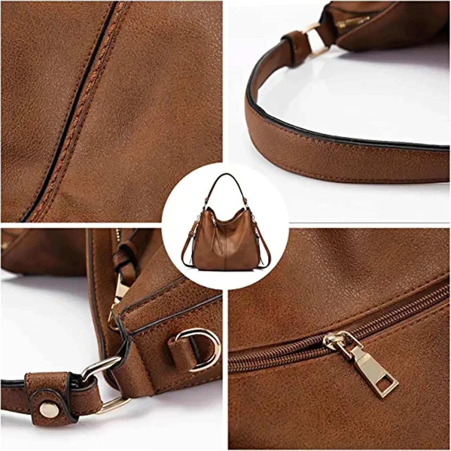 Handbags For Women Large Designer Ladies Bag Bucket Purse Faux Leather Purse Names Bags (Blue, One Size)