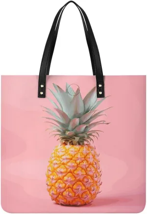 Handbags for WomenA PineappleTrendy Vegan Leather Hobo Handbags,Women's Soft Bucket Bag For Women - Ladies Handbags For Work, Travel, Casual Use,Birthday Gifts