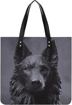 Handbags for WomenBlack German ShepherdTrendy Vegan Leather Hobo Handbags,Women's Soft Bucket Bag For Women - Ladies Handbags For Work, Travel, Casual Use,Birthday Gifts