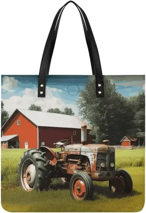 Handbags for WomenCompany Farm TractorTrendy Vegan Leather Hobo Handbags,Women's Soft Bucket Bag For Women - Ladies Handbags For Work, Travel, Casual Use,Birthday Gifts