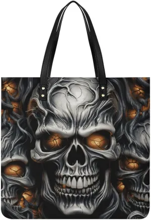 Handbags for WomenCool Evil SkullTrendy Vegan Leather Hobo Handbags,Women's Soft Bucket Bag For Women - Ladies Handbags For Work, Travel, Casual Use,Birthday Gifts