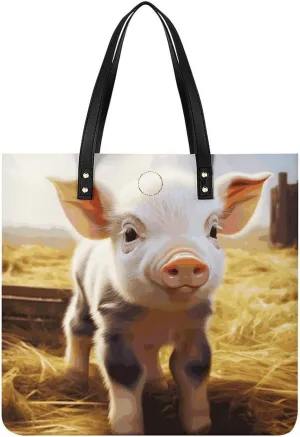 Handbags for WomenCute Farm AnimalTrendy Vegan Leather Hobo Handbags,Women's Soft Bucket Bag For Women - Ladies Handbags For Work, Travel, Casual Use,Birthday Gifts