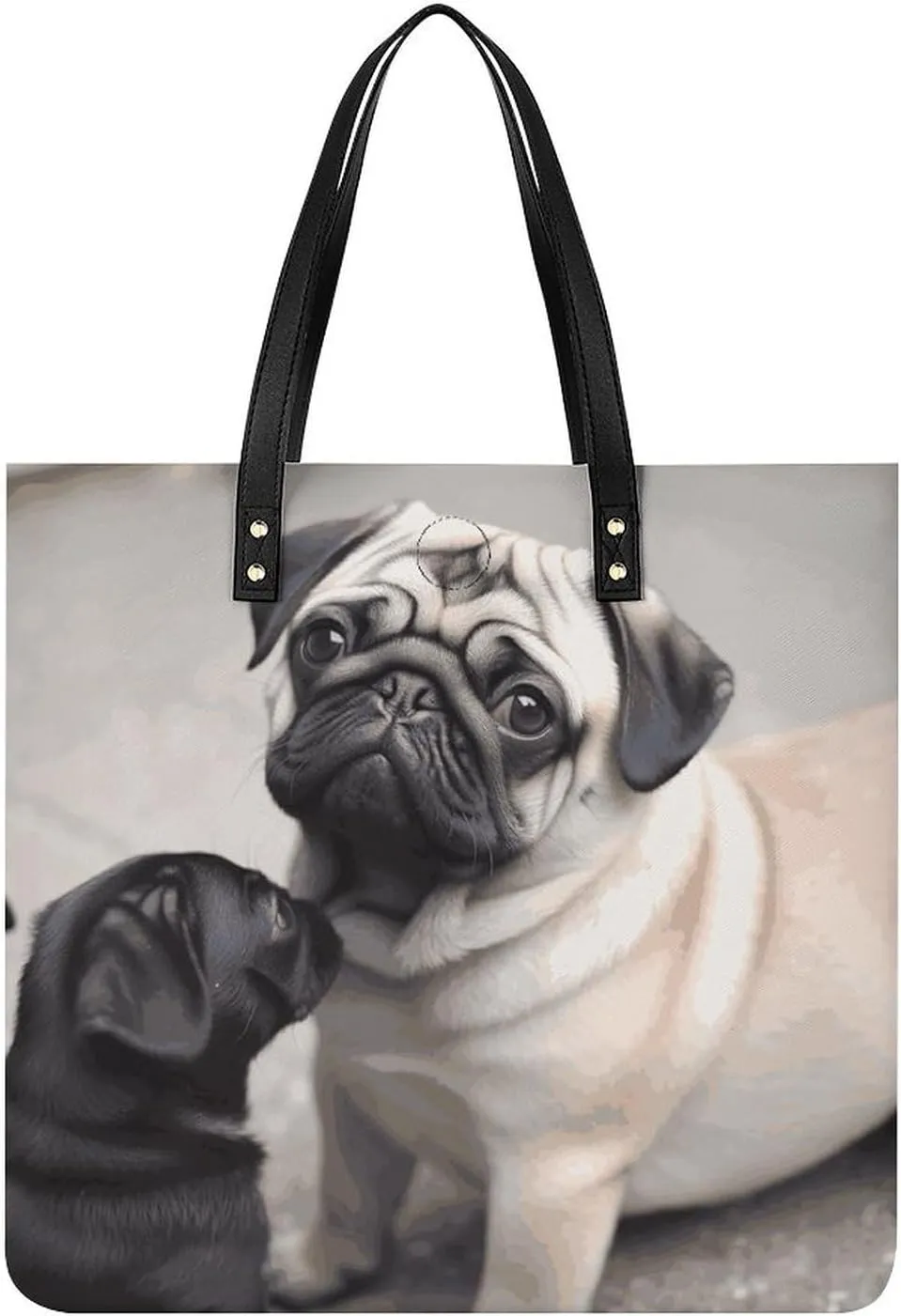 Handbags for WomenCute Pet PugTrendy Vegan Leather Hobo Handbags,Women's Soft Bucket Bag For Women - Ladies Handbags For Work, Travel, Casual Use,Birthday Gifts