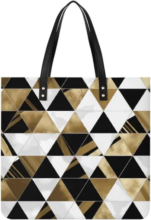 Handbags for WomenFashion Modern TrianglesTrendy Vegan Leather Hobo Handbags,Women's Soft Bucket Bag For Women - Ladies Handbags For Work, Travel, Casual Use,Birthday Gifts