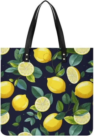 Handbags for WomenLemon FruitTrendy Vegan Leather Hobo Handbags,Women's Soft Bucket Bag For Women - Ladies Handbags For Work, Travel, Casual Use,Birthday Gifts