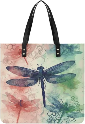 Handbags for WomenModern DragonflyTrendy Vegan Leather Hobo Handbags,Women's Soft Bucket Bag For Women - Ladies Handbags For Work, Travel, Casual Use,Birthday Gifts