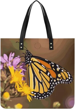 Handbags for WomenMonarch ButterflyTrendy Vegan Leather Hobo Handbags,Women's Soft Bucket Bag For Women - Ladies Handbags For Work, Travel, Casual Use,Birthday Gifts