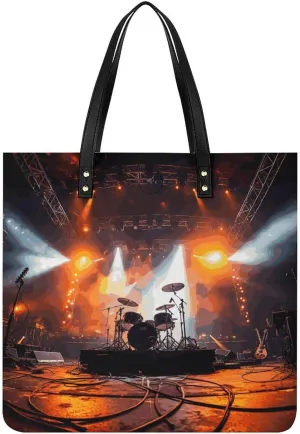 Handbags for WomenRock Concert StageTrendy Vegan Leather Hobo Handbags,Women's Soft Bucket Bag For Women - Ladies Handbags For Work, Travel, Casual Use,Birthday Gifts