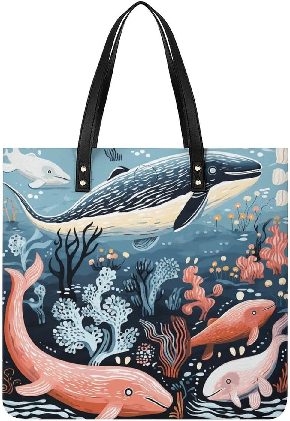 Handbags for WomenSeal Whale Octopus FishTrendy Vegan Leather Hobo Handbags,Women's Soft Bucket Bag For Women - Ladies Handbags For Work, Travel, Casual Use,Birthday Gifts