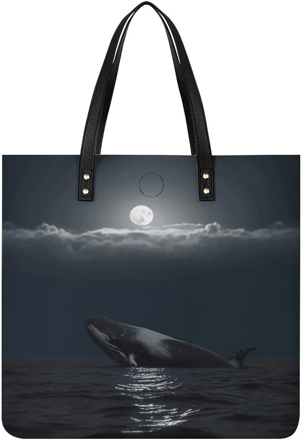 Handbags for WomenWhale Full MoonTrendy Vegan Leather Hobo Handbags,Women's Soft Bucket Bag For Women - Ladies Handbags For Work, Travel, Casual Use,Birthday Gifts