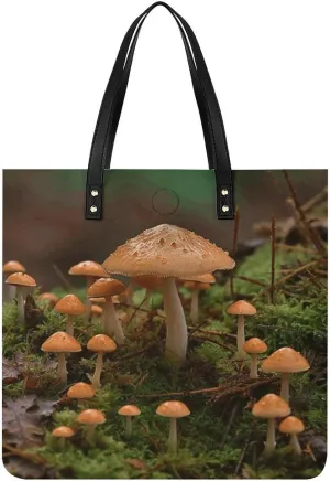 Handbags for WomenWild MushroomTrendy Vegan Leather Hobo Handbags,Women's Soft Bucket Bag For Women - Ladies Handbags For Work, Travel, Casual Use,Birthday Gifts