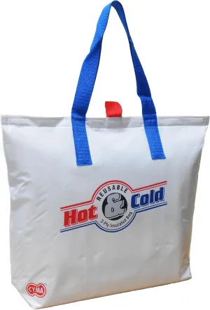 Insulated Tote Bag, 15"x12" 3" Flat Bottom, White (White, 1)
