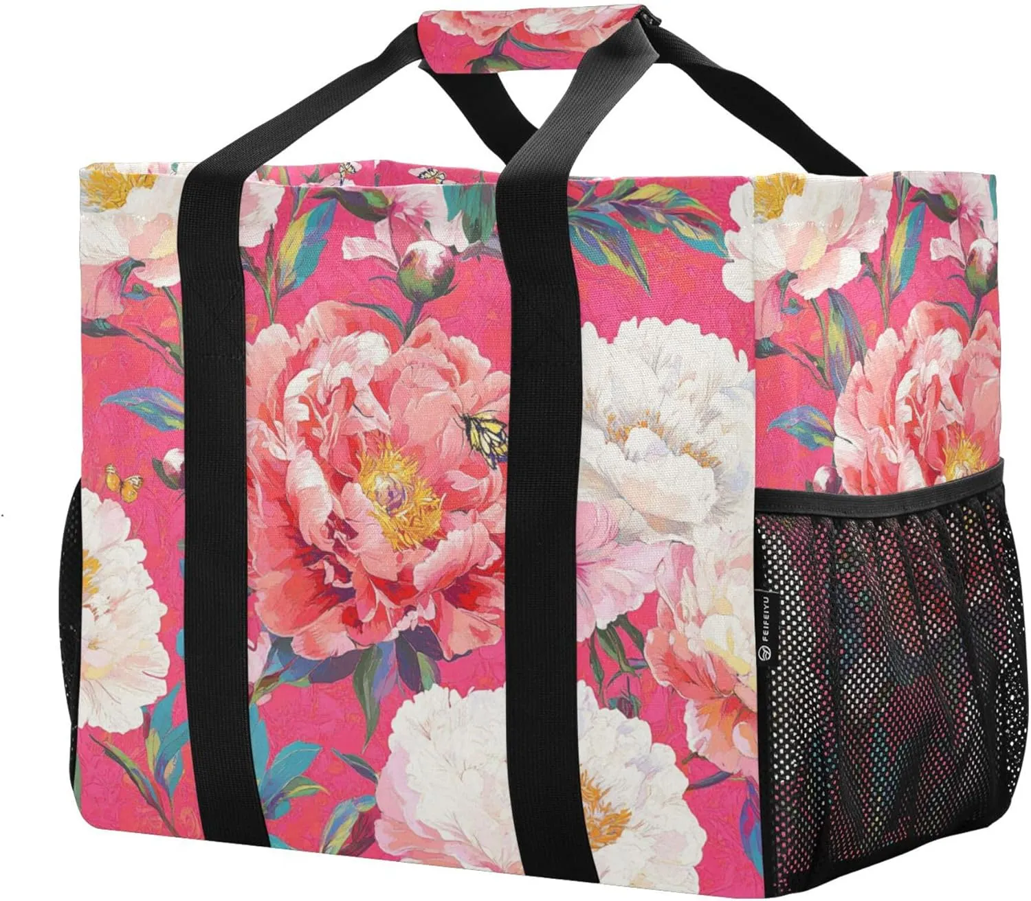 KLL Beach Totes Bags Canvas Collapsable With Pockets Laundry Bag Travel