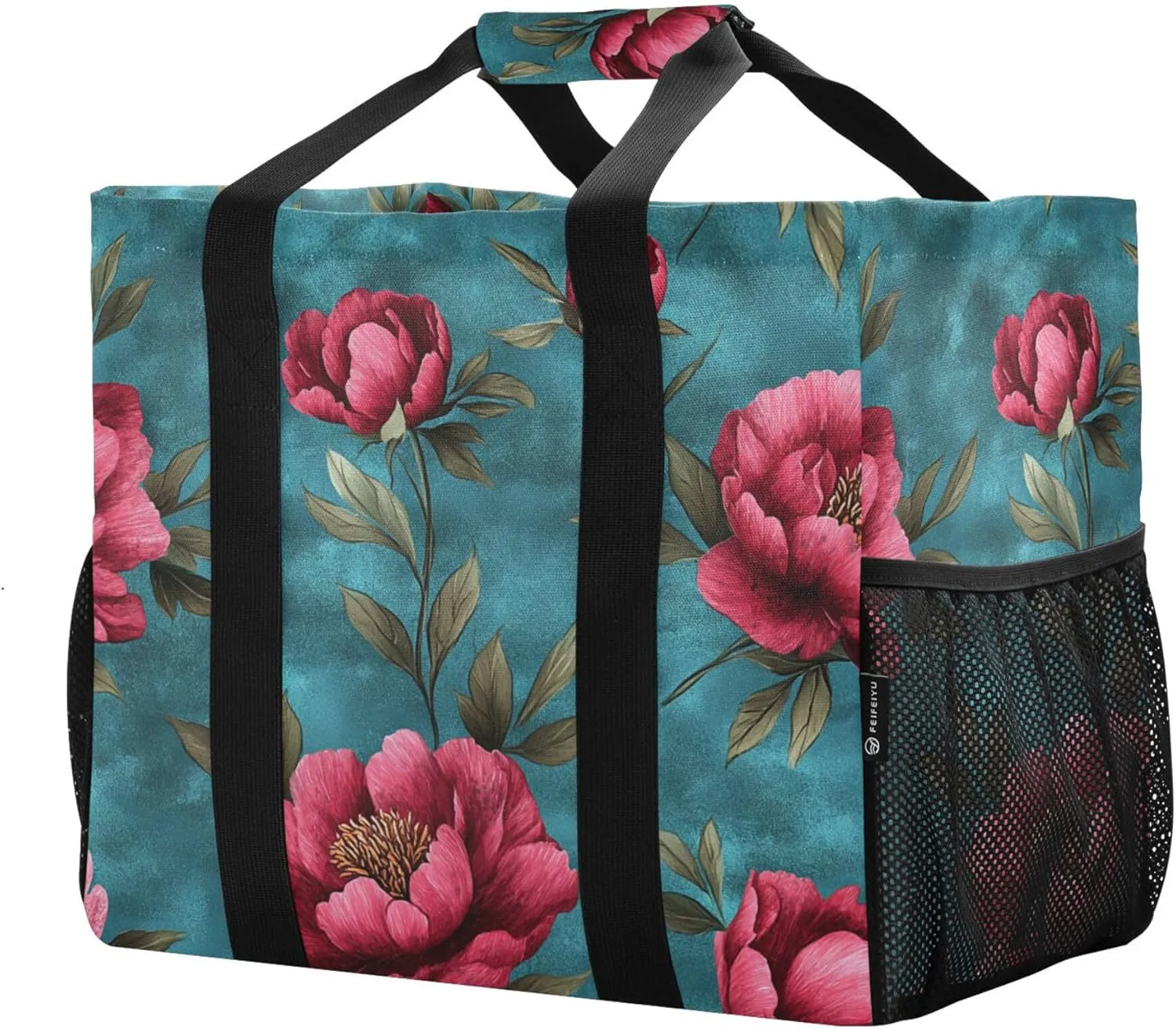 KLL Beach Totes Bags Canvas Collapsable With Pockets Laundry Bag Travel