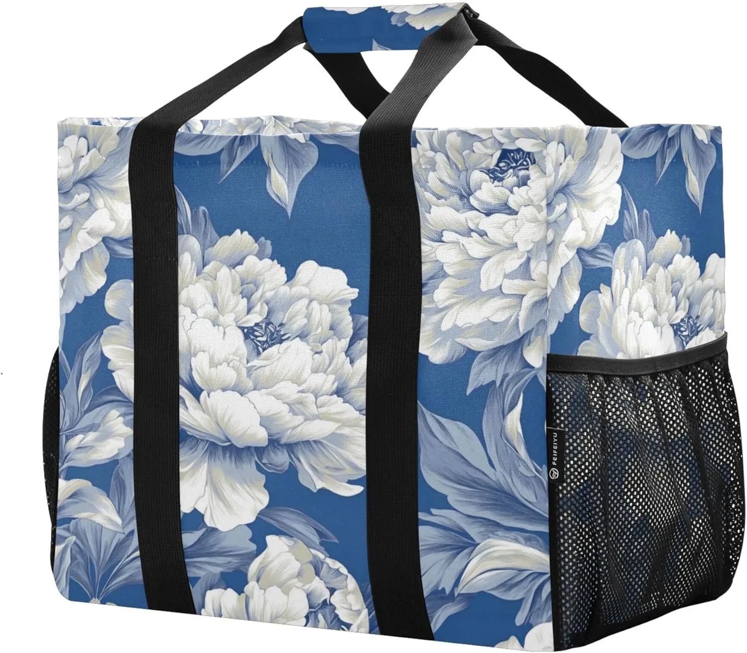 KLL Beach Totes Bags Canvas Collapsable With Pockets Laundry Bag Travel