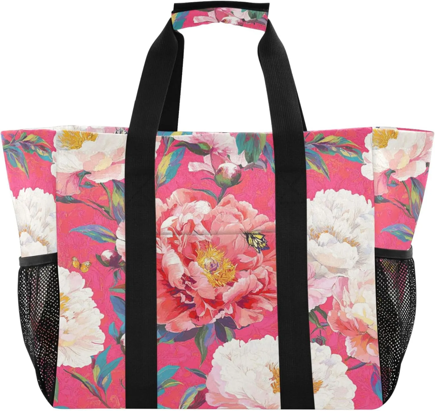 KLL Beach Totes Bags Canvas Collapsable With Pockets Laundry Bag Travel