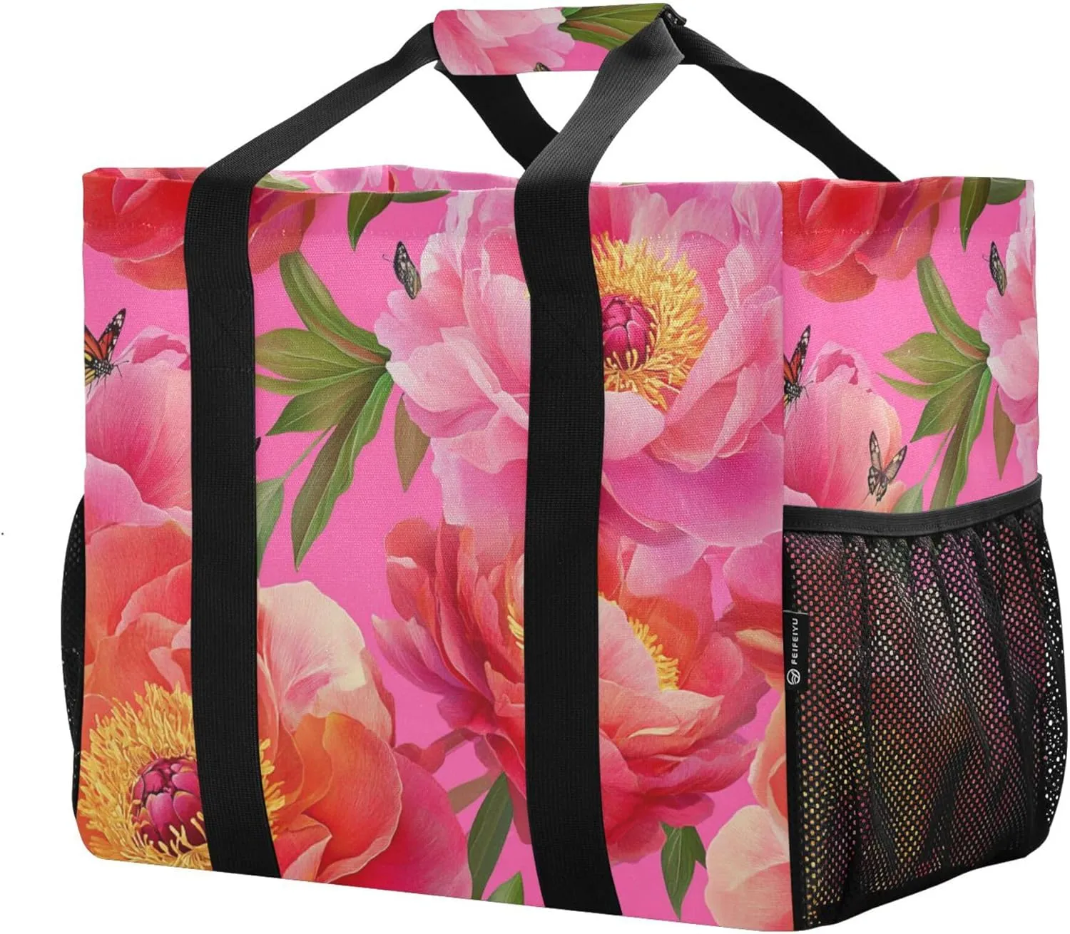 KLL Beach Totes Bags Canvas Collapsable With Pockets Laundry Bag Travel
