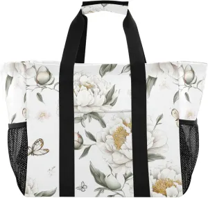 KLL Beach Totes Bags Canvas Collapsable With Pockets Laundry Bag Travel