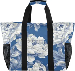 KLL Beach Totes Bags Canvas Collapsable With Pockets Laundry Bag Travel