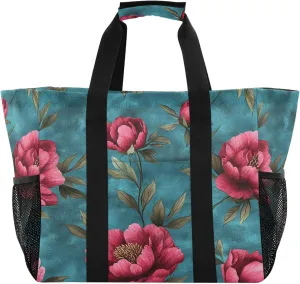 KLL Beach Totes Bags Canvas Collapsable With Pockets Laundry Bag Travel