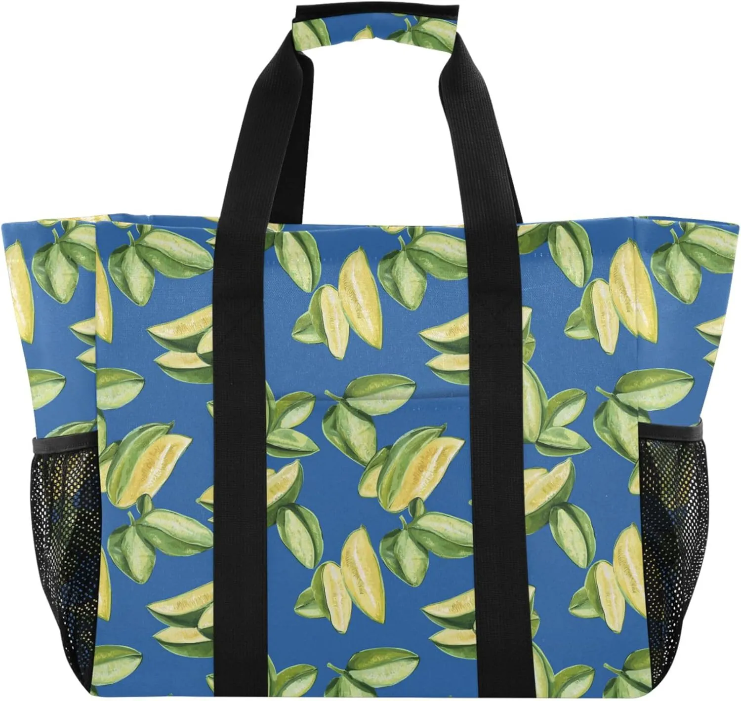 KLL Beach Totes Bags Canvas Foldable Waterproof Reusable Grocery Bag
