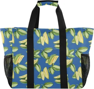 KLL Beach Totes Bags Canvas Foldable Waterproof Reusable Grocery Bag