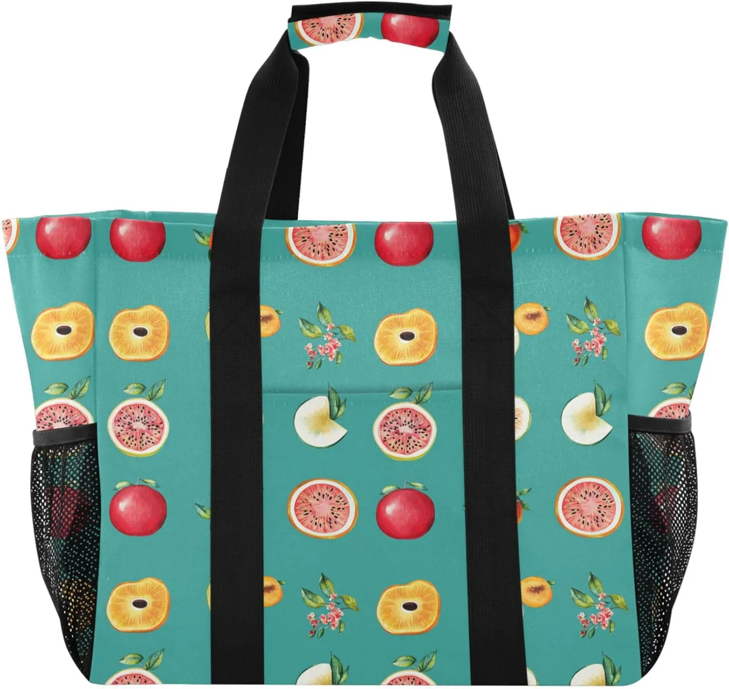 KLL Beach Totes Bags with Handles Collapsable With Pockets Grocery Bags Reusable