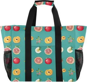 KLL Beach Totes Bags with Handles Collapsable With Pockets Grocery Bags Reusable