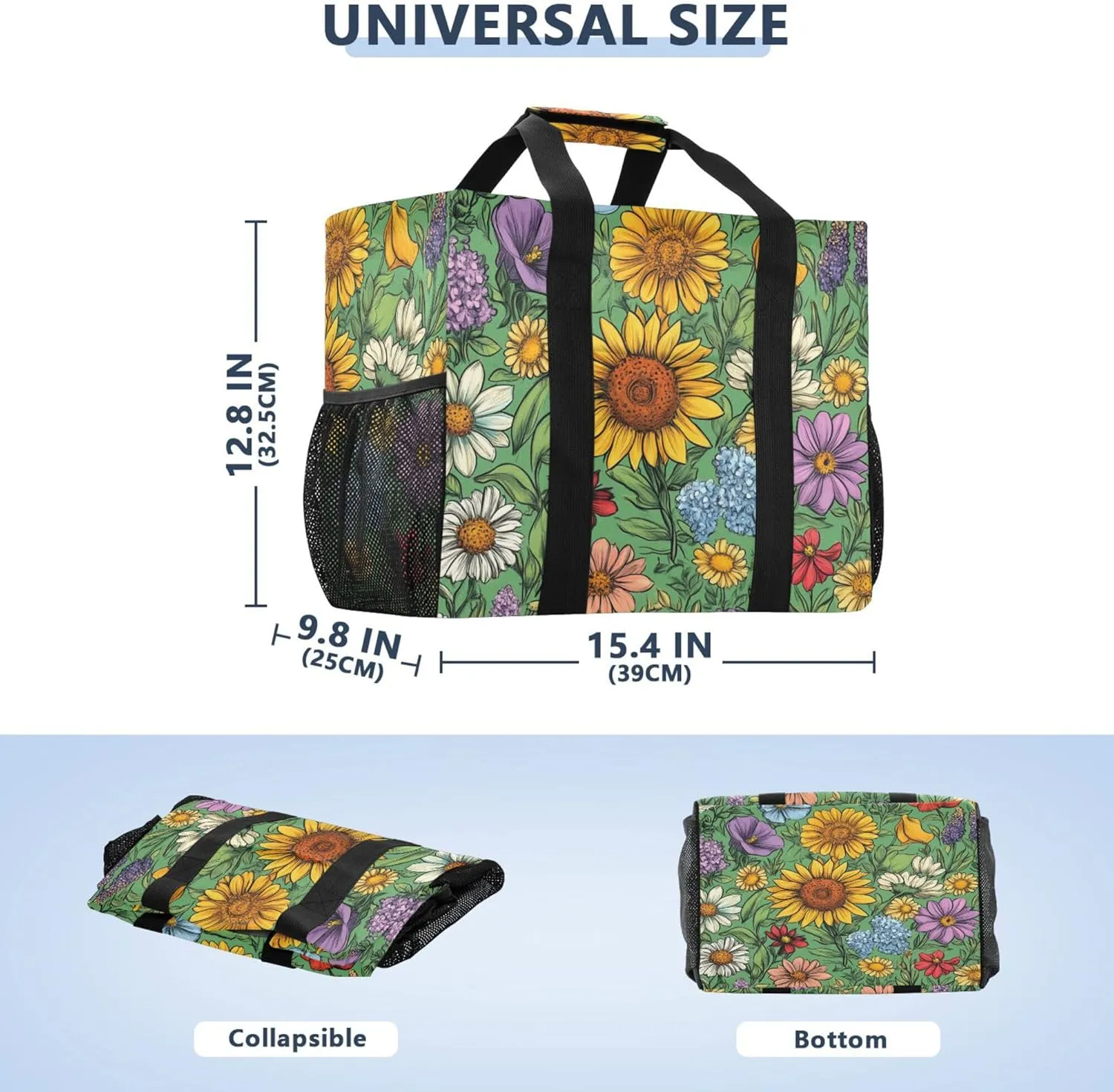KLL Beach Totes Bags with Handles Foldable Sandproof Laundry Tote