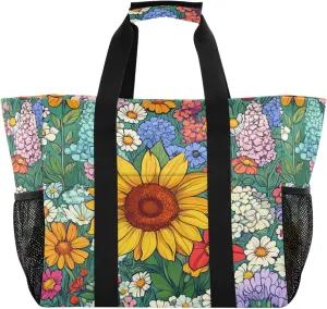 KLL Beach Totes Bags with Handles Foldable Sandproof Laundry Tote