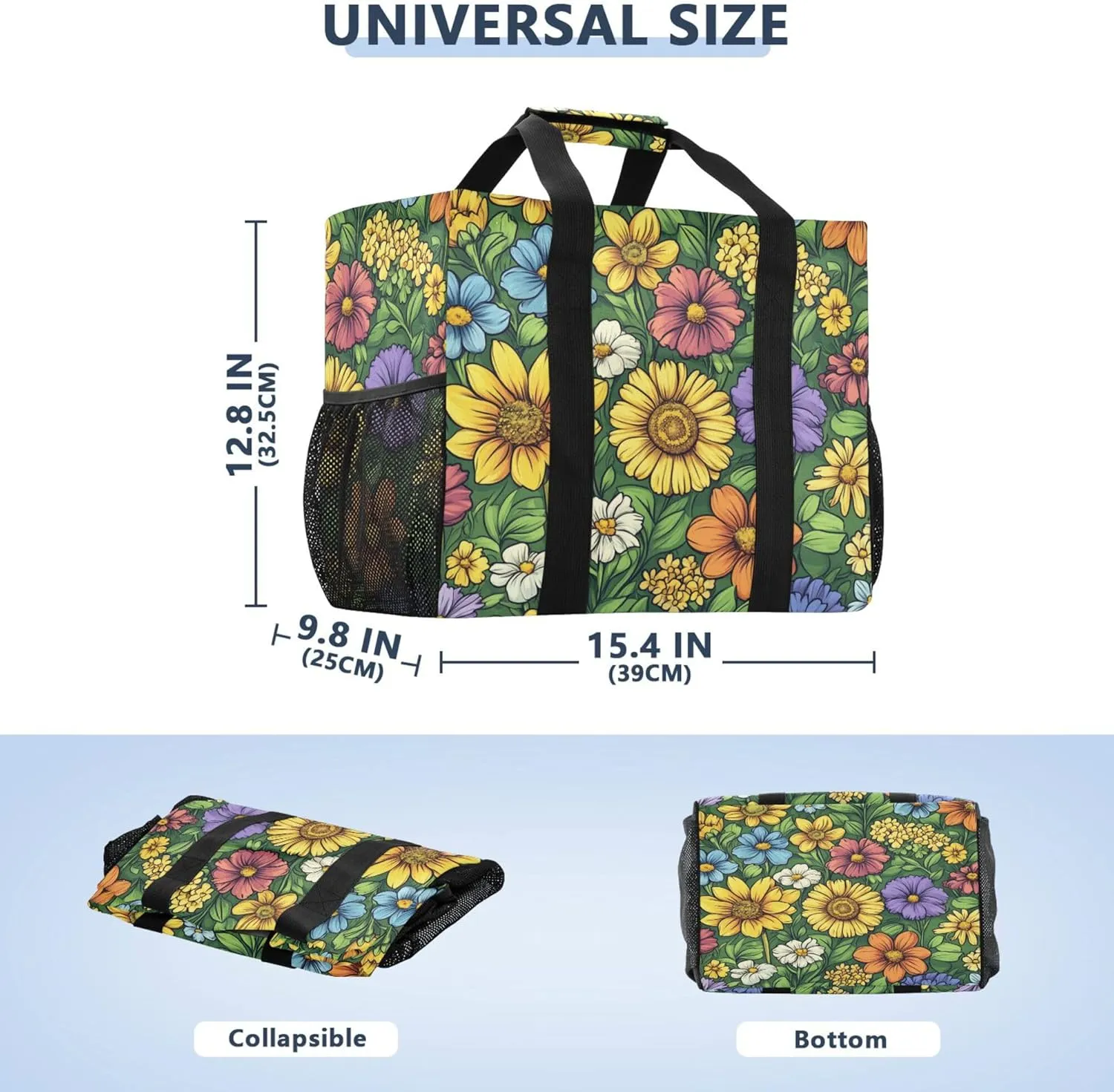 KLL Beach Totes Bags with Handles Foldable Sandproof Laundry Tote