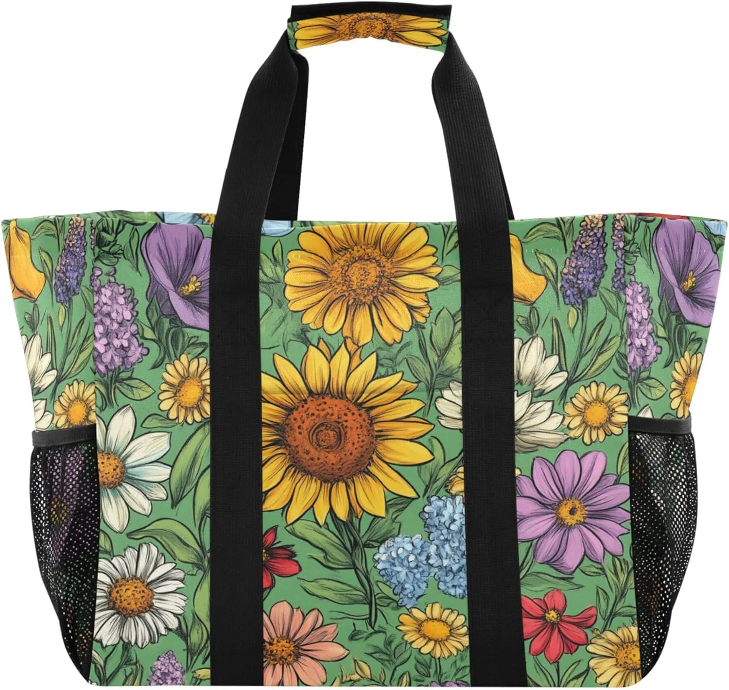 KLL Beach Totes Bags with Handles Foldable Sandproof Laundry Tote