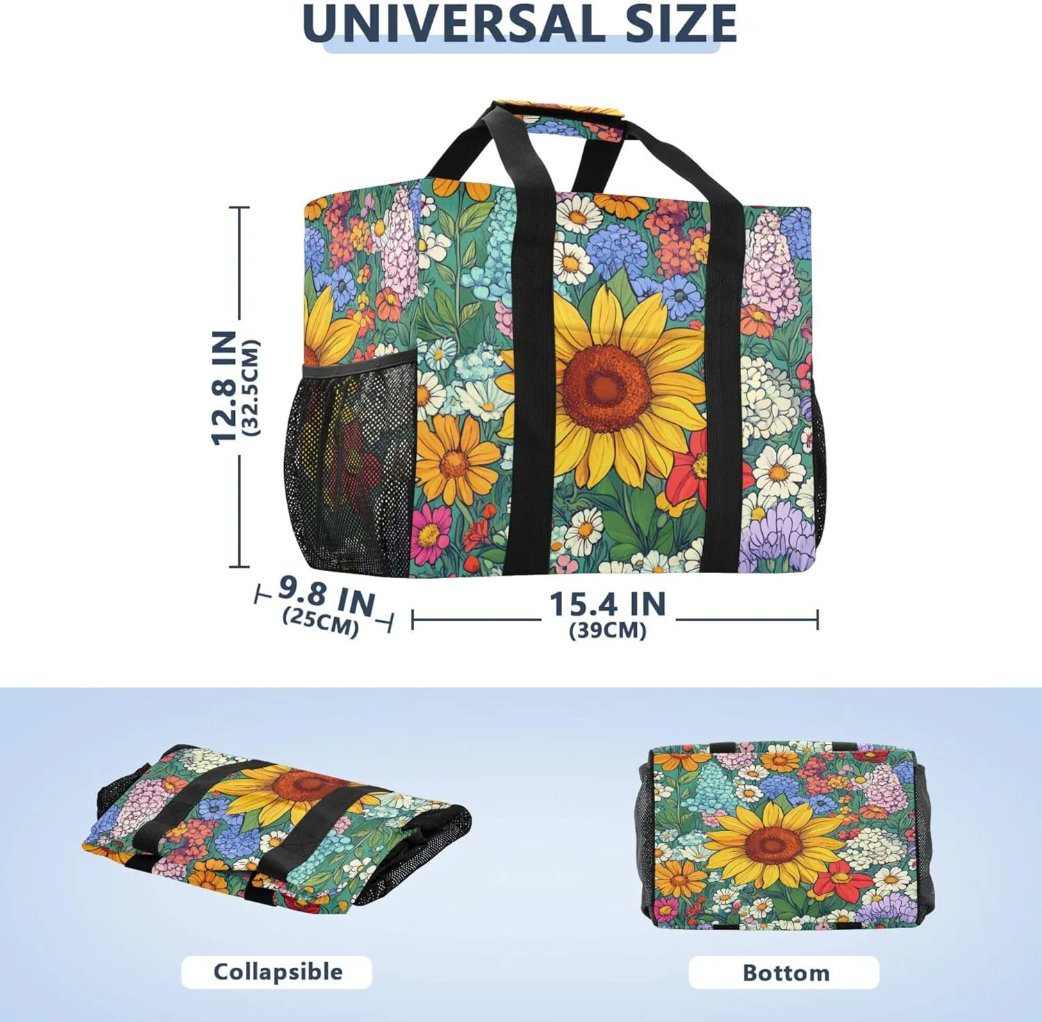 KLL Beach Totes Bags with Handles Foldable Sandproof Laundry Tote