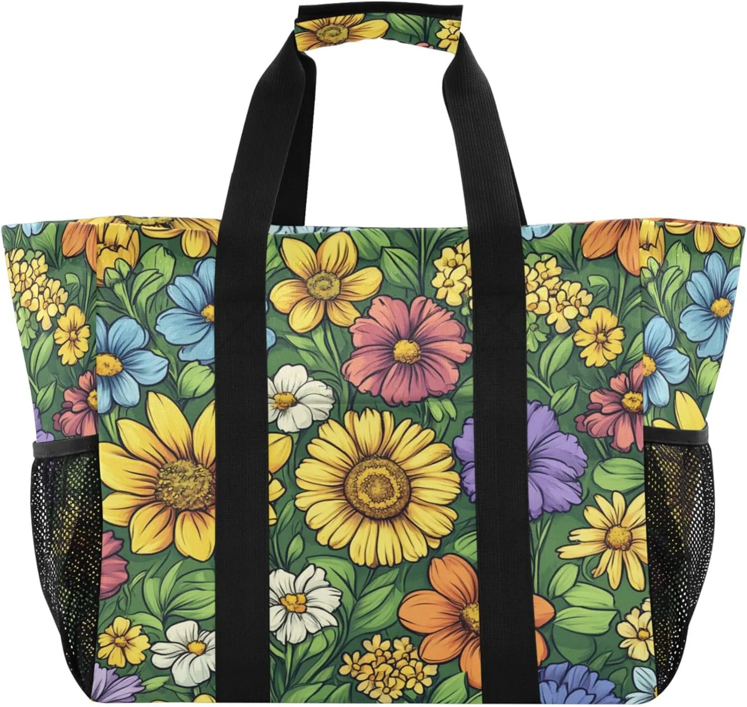 KLL Beach Totes Bags with Handles Foldable Sandproof Laundry Tote