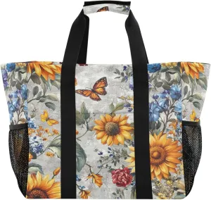KLL Beach Totes Bags with Handles Foldable Sandproof Laundry Tote