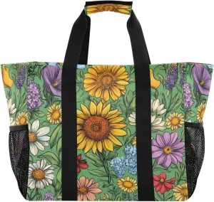 KLL Beach Totes Bags with Handles Foldable Sandproof Laundry Tote