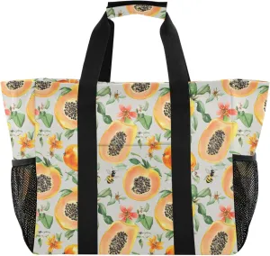KLL Utility Bags And Totes with Handles Collapsable Waterproof Reusable Grocery Bag