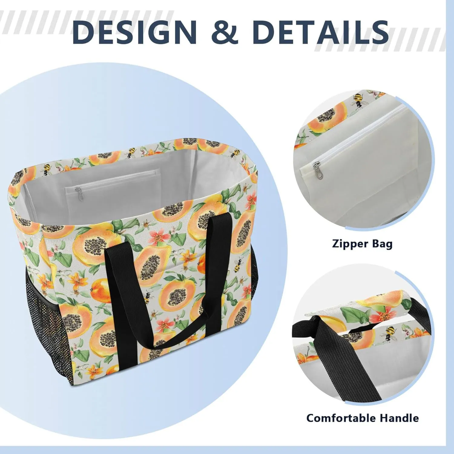 KLL Utility Bags And Totes with Handles Collapsable Waterproof Reusable Grocery Bag