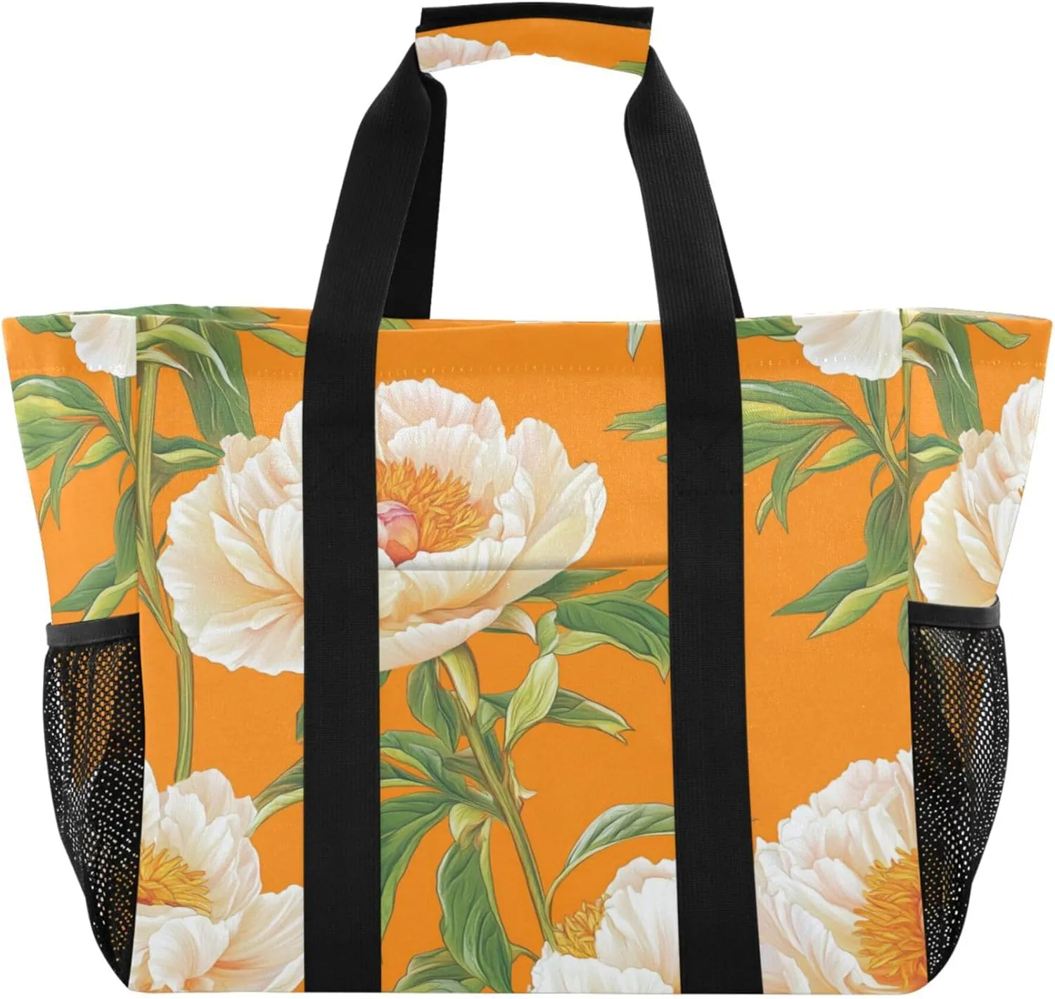 KLL Utility Beach Tote with Handles Foldable With Pockets Car Totes
