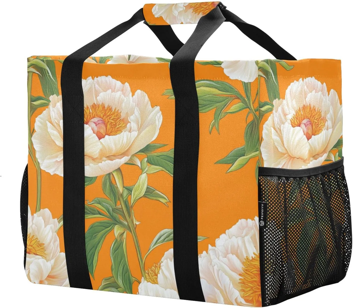 KLL Utility Beach Tote with Handles Foldable With Pockets Car Totes