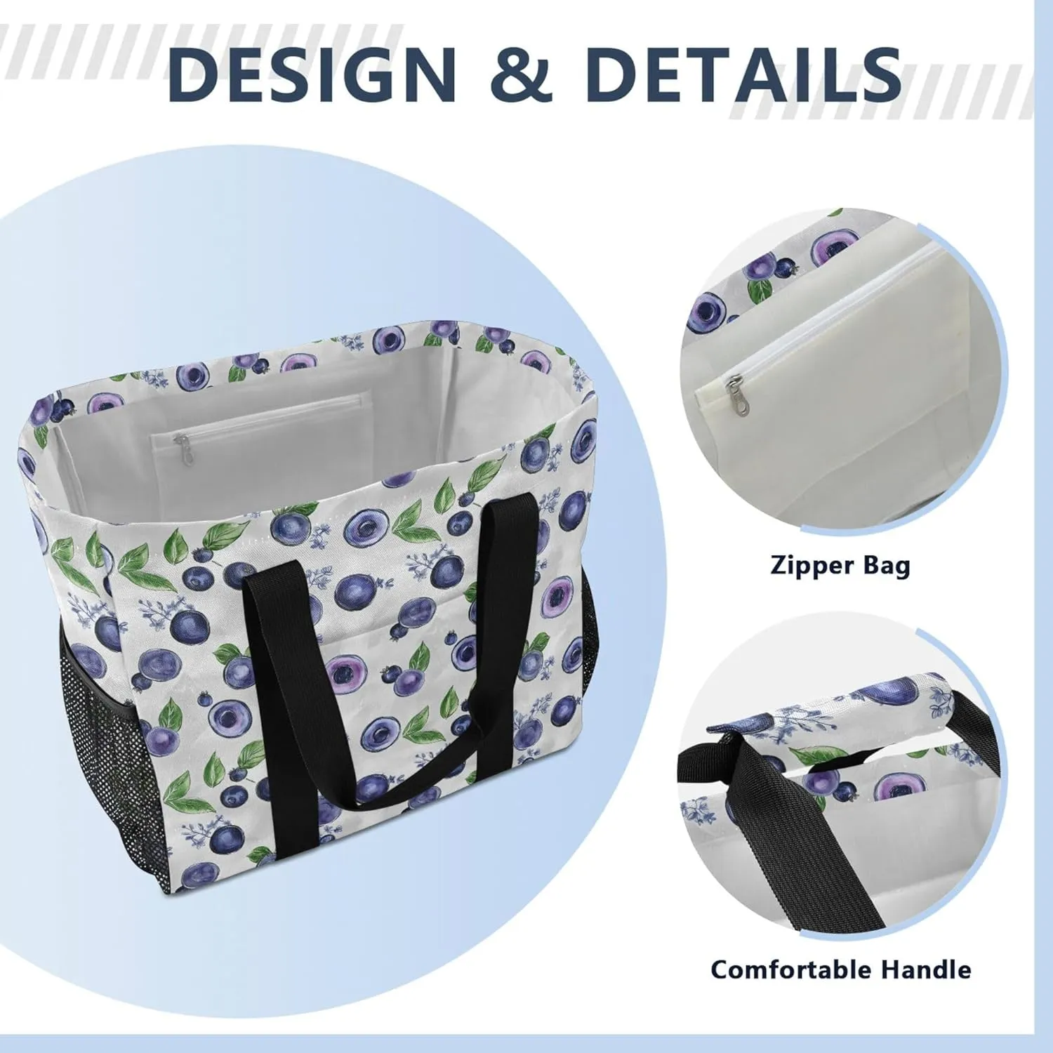 KLL Utility Tote with Handles Foldable With Compartments Car Totes