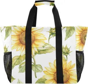KLL Utility Totes Canvas Foldable With Compartments Resuable Grocery Bags