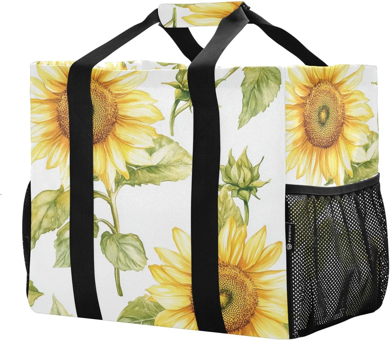KLL Utility Totes Canvas Foldable With Compartments Resuable Grocery Bags