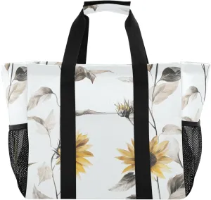KLL Utility Totes Canvas Foldable With Compartments Resuable Grocery Bags