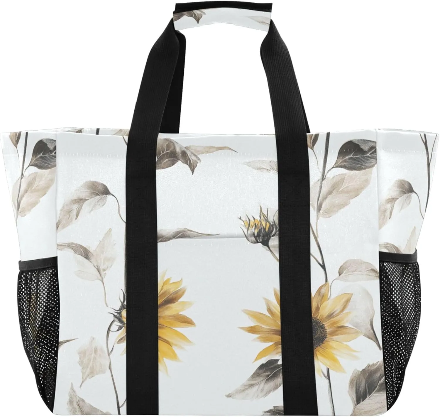 KLL Utility Totes Canvas Foldable With Compartments Resuable Grocery Bags