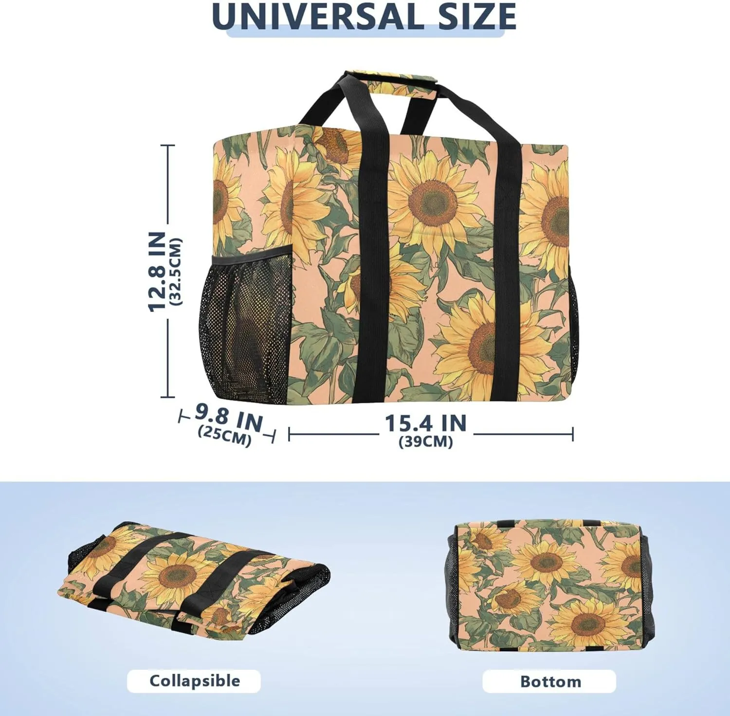 KLL Utility Totes with Handles Collapsable Water Resistant Carrier Bags