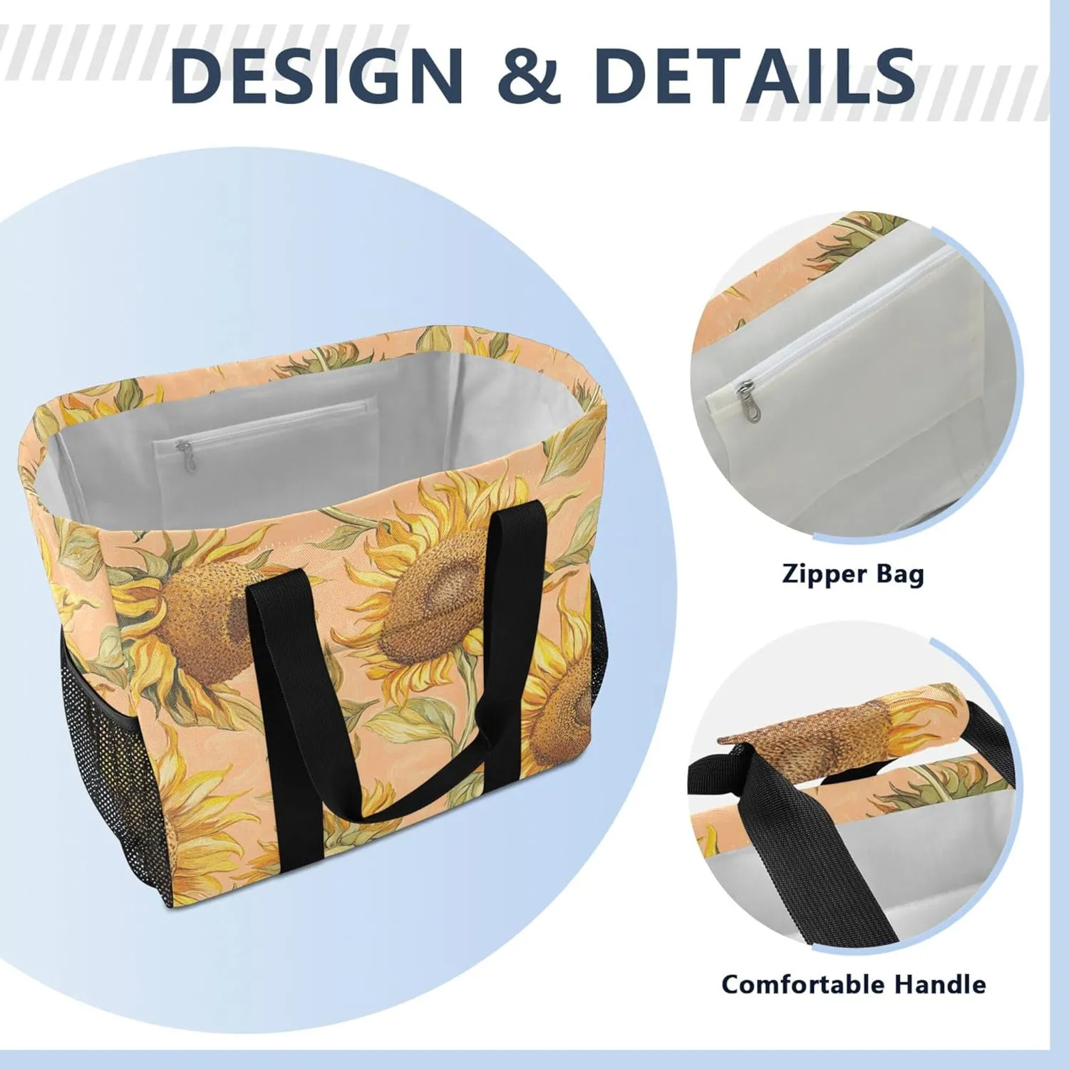 KLL Utility Totes with Handles Collapsable Water Resistant Carrier Bags