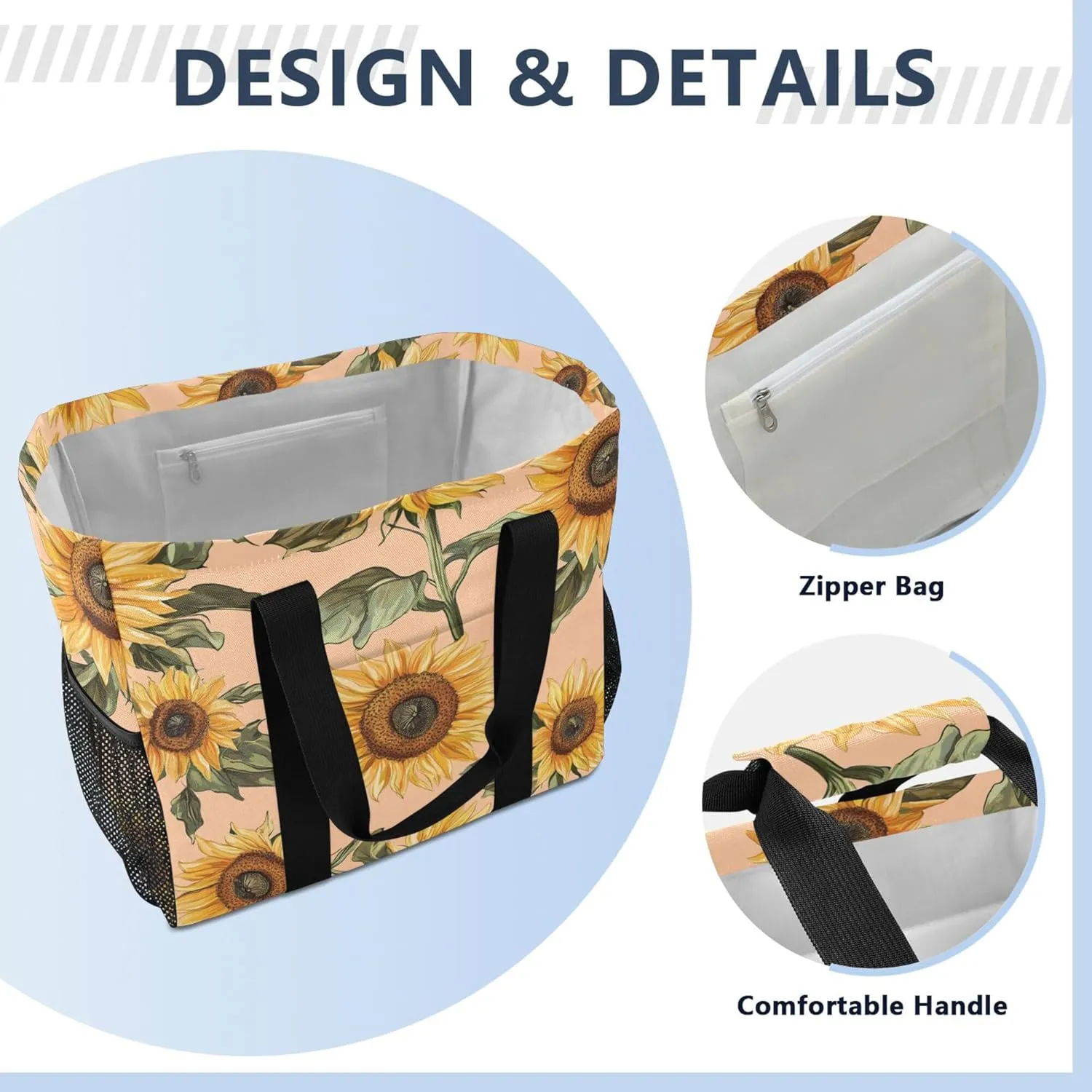 KLL Utility Totes with Handles Collapsable Water Resistant Carrier Bags